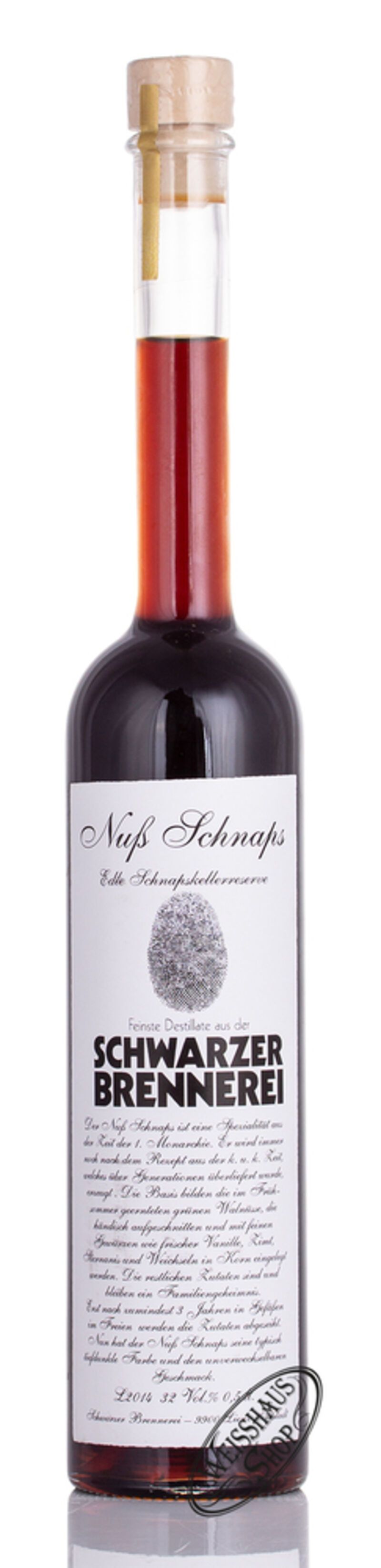 Schwarzer Nuss Schnaps 32% vol. 0,50l Schwarzer Nuss Schnaps 32% vol. 0,50l