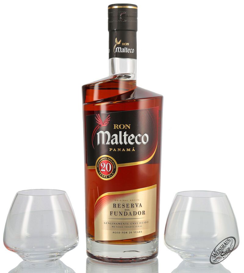 Malteco 20 YO Rum Geschenk-Set 40% vol. 0,70l