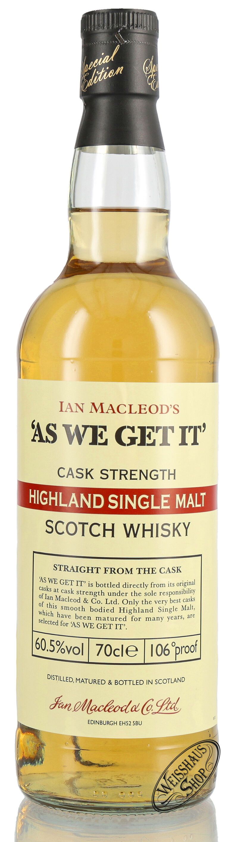 Macleods As We Get It! Highland Single Malt Whisky 60,5% vol. 0,70l Macleods As We Get It! Highland Single Malt Whisky 60,5% vol. 0,70l