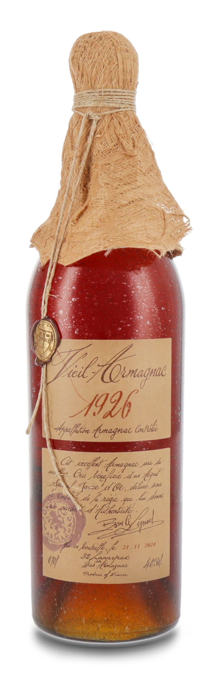 Lhéraud Baron Gaston Legrand 1926 Vieil Armagnac 40% vol. 0,70l Lhéraud Baron Gaston Legrand 1926 Vieil Armagnac 40% vol. 0,70l