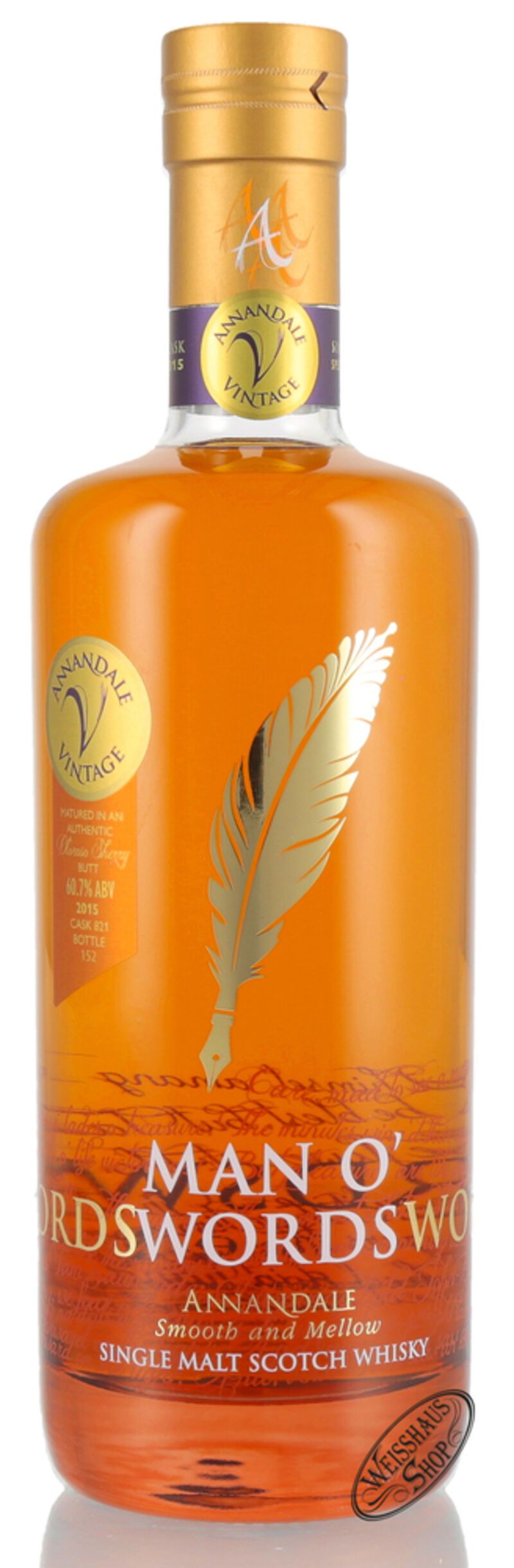 Annandale Man o' Words Vintage 2015 ex-Oloroso Whisky 60,7% vol. 0,70l Annandale Man o' Words Vintage 2015 ex-Oloroso Whisky 60,7% vol. 0,70l