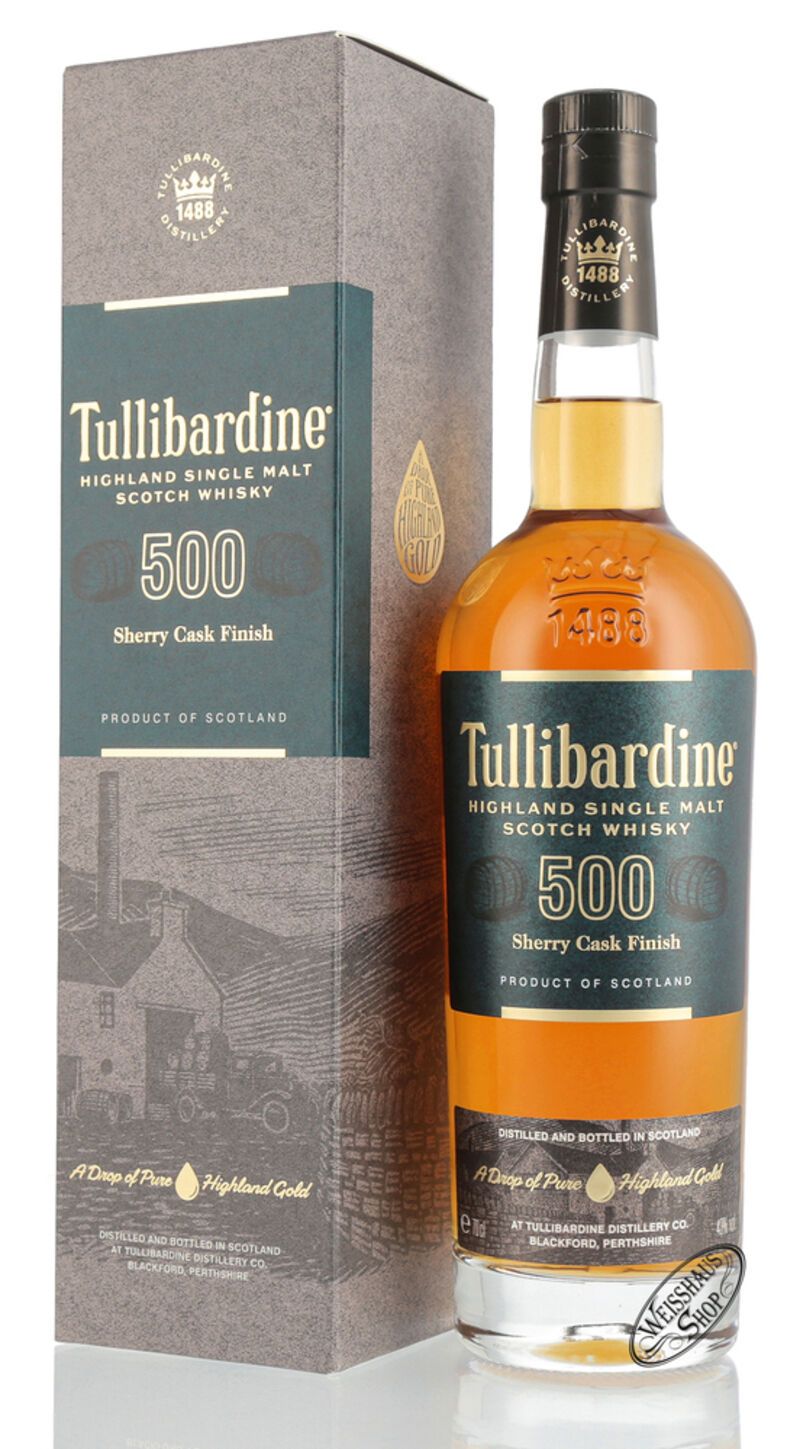 Tullibardine 500 Sherry Finish Whisky 43% vol. 0,70l Tullibardine 500 Sherry Finish Whisky 43% vol. 0,70l