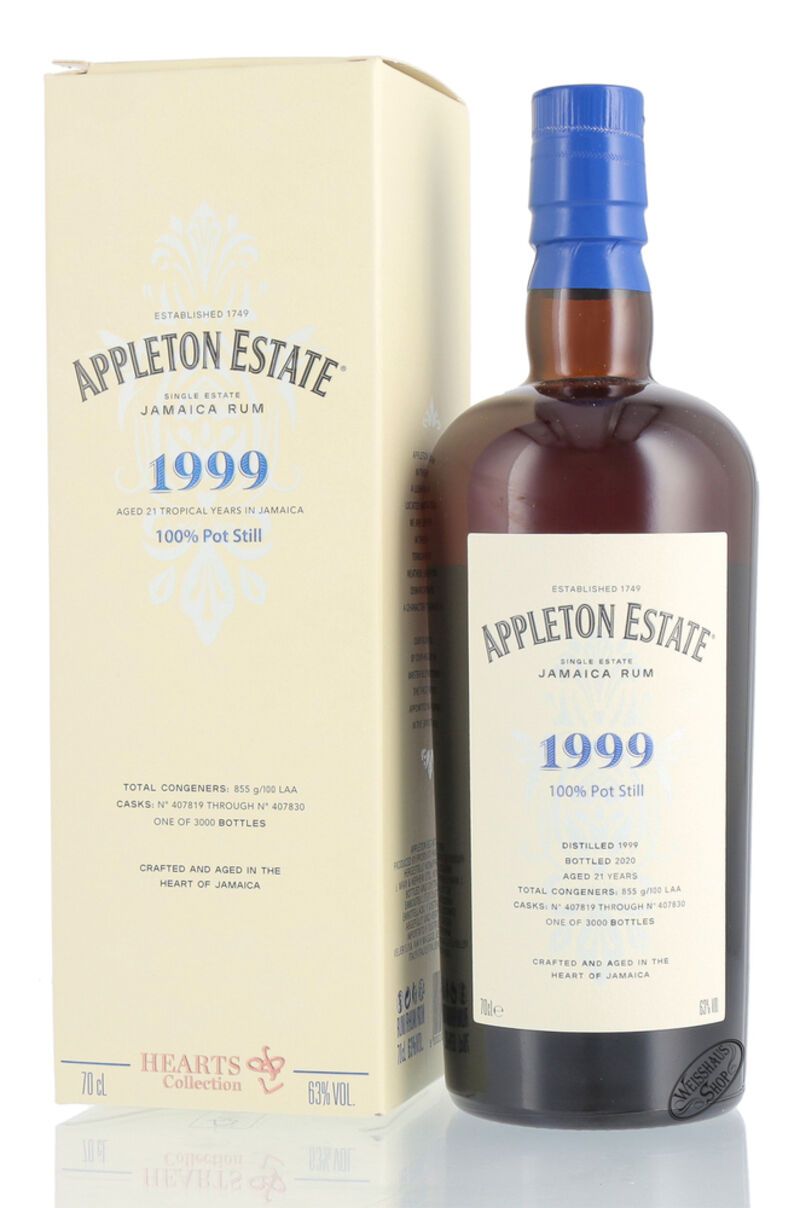 Appleton 1999 Hearts Collection Jamaica Rum 63% vol. 0,70l Appleton 1999 Hearts Collection Jamaica Rum 63% vol. 0,70l