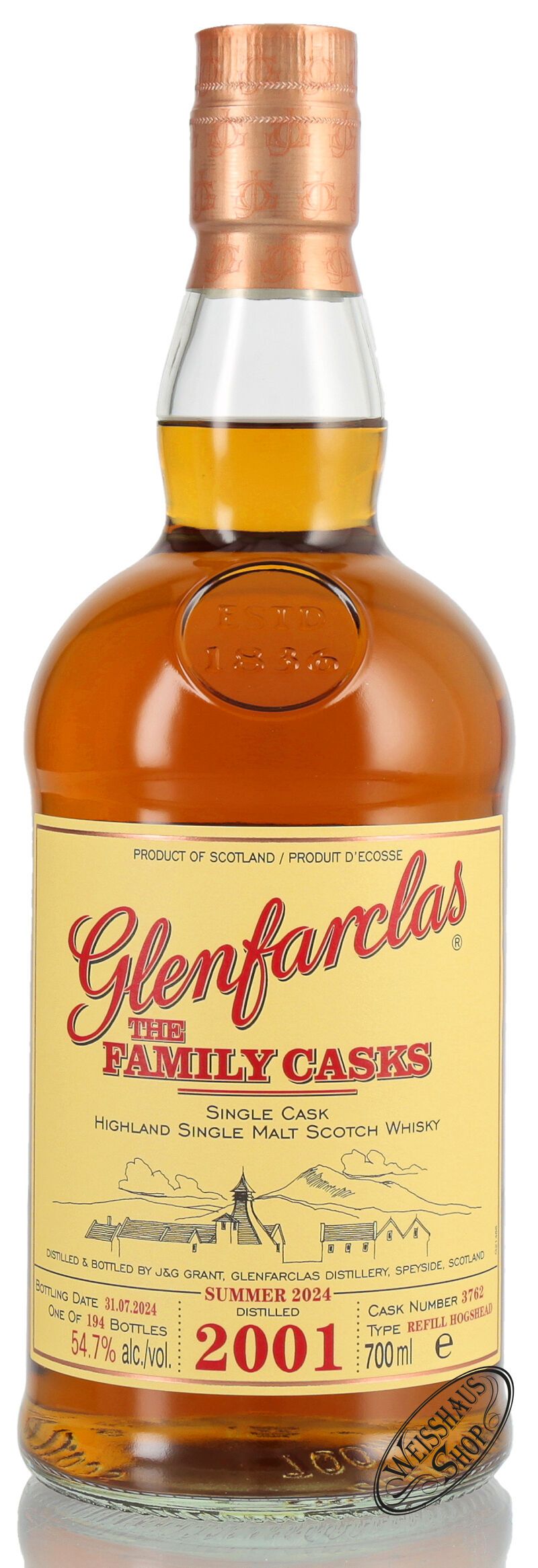 Glenfarclas Vintage 2001 Family Casks Whisky 54,7% vol. 0,70l Glenfarclas Vintage 2001 Family Casks Whisky 54,7% vol. 0,70l