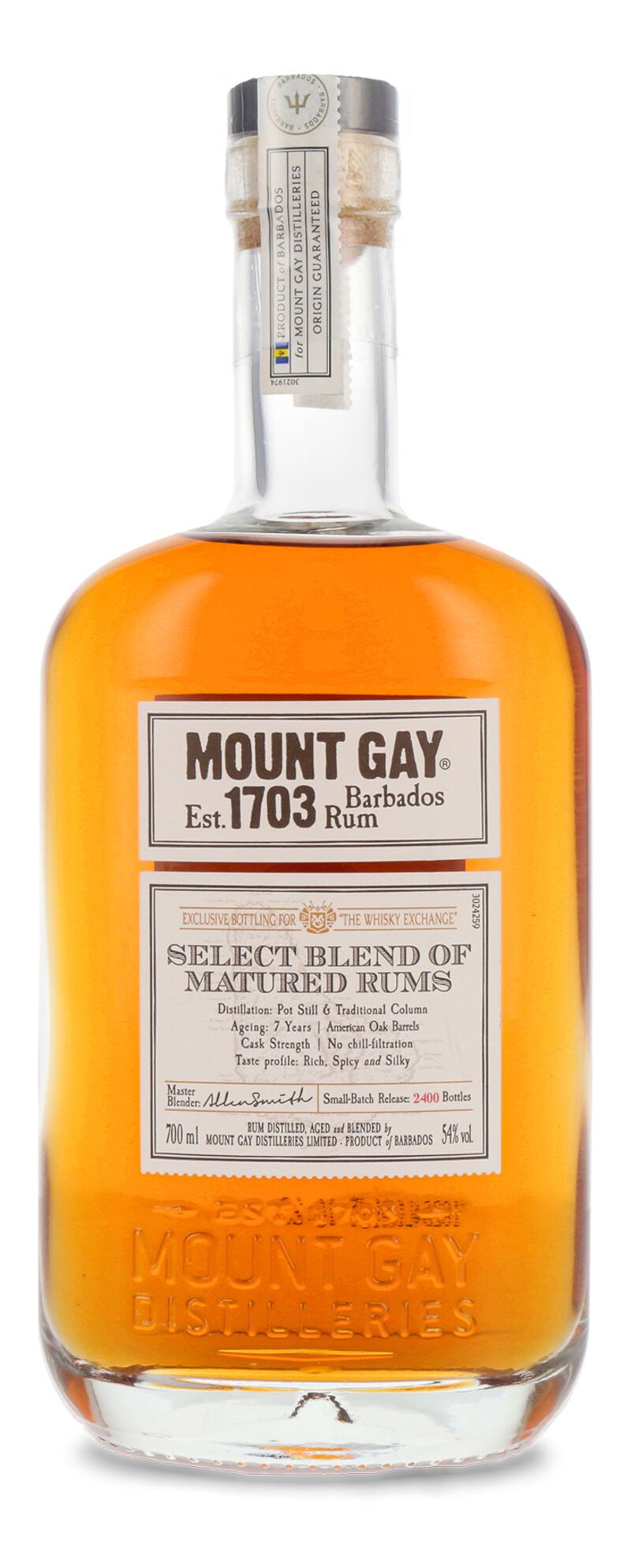 Mount Gay 7 YO Single Blended  Rum 54% vol. 0,70l