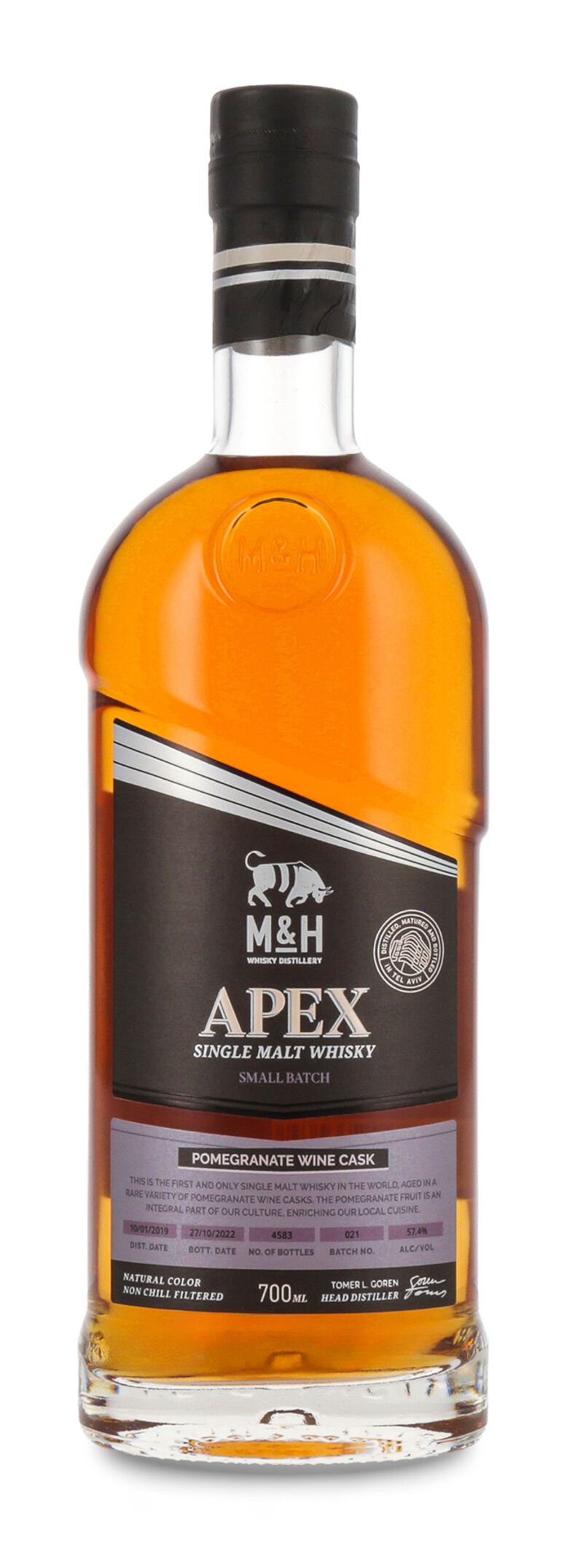 M&H APEX Pomegranate Wine Cask Whisky 57,4% vol. 0,70l