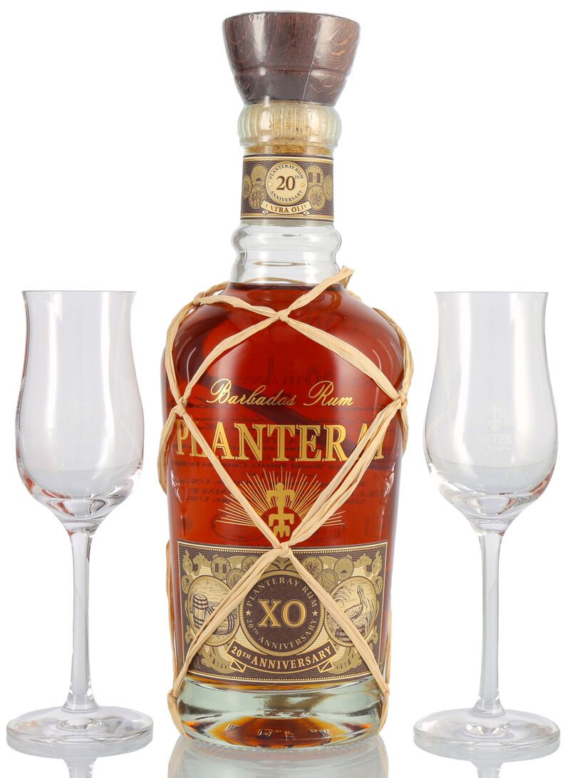 Planteray Barbados X.O. Rum 20th Anniversary Geschenk-Set 40% vol. 0,70l