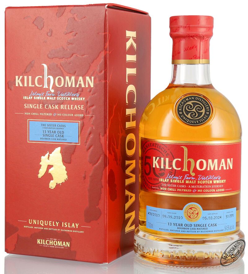 Kilchoman Vintage 2010 Bourbon Cask Islay Whisky 54,5% vol. 0,70l Kilchoman Vintage 2010 Bourbon Cask Islay Whisky 54,5% vol. 0,70l