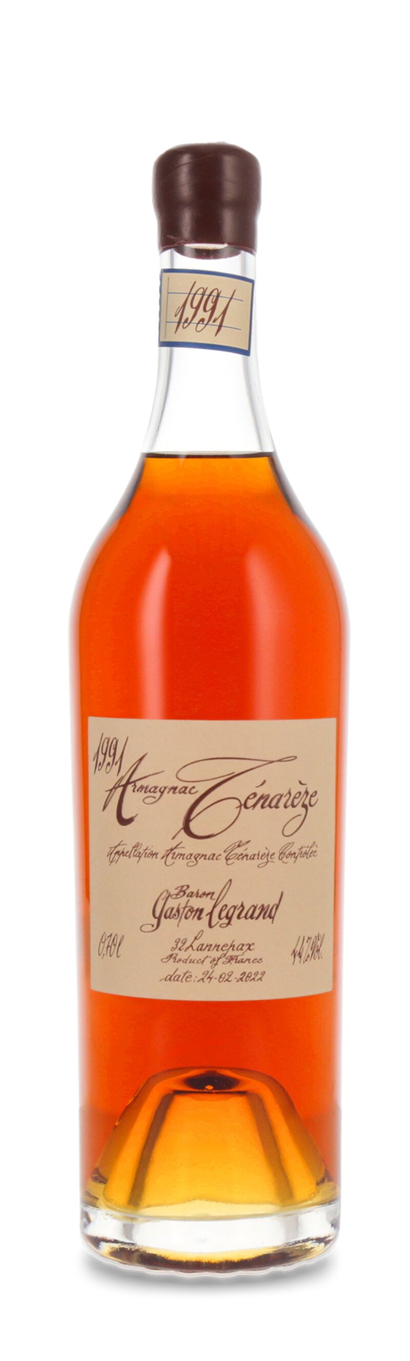 Lhéraud Tenareze Baron Gaston Legrand 1991 Armagnac 44% vol. 0,70l