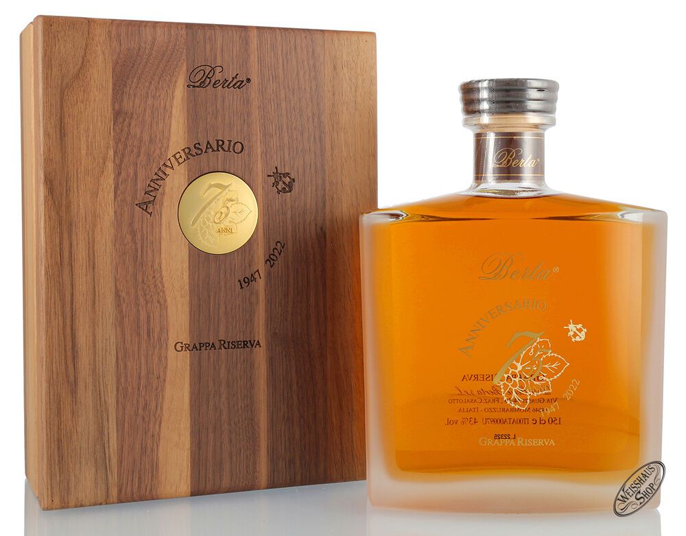 Berta Grappa Riserva 75 Anniversario 43% vol. 1,50l Berta Grappa Riserva 75 Anniversario 43% vol. 1,50l