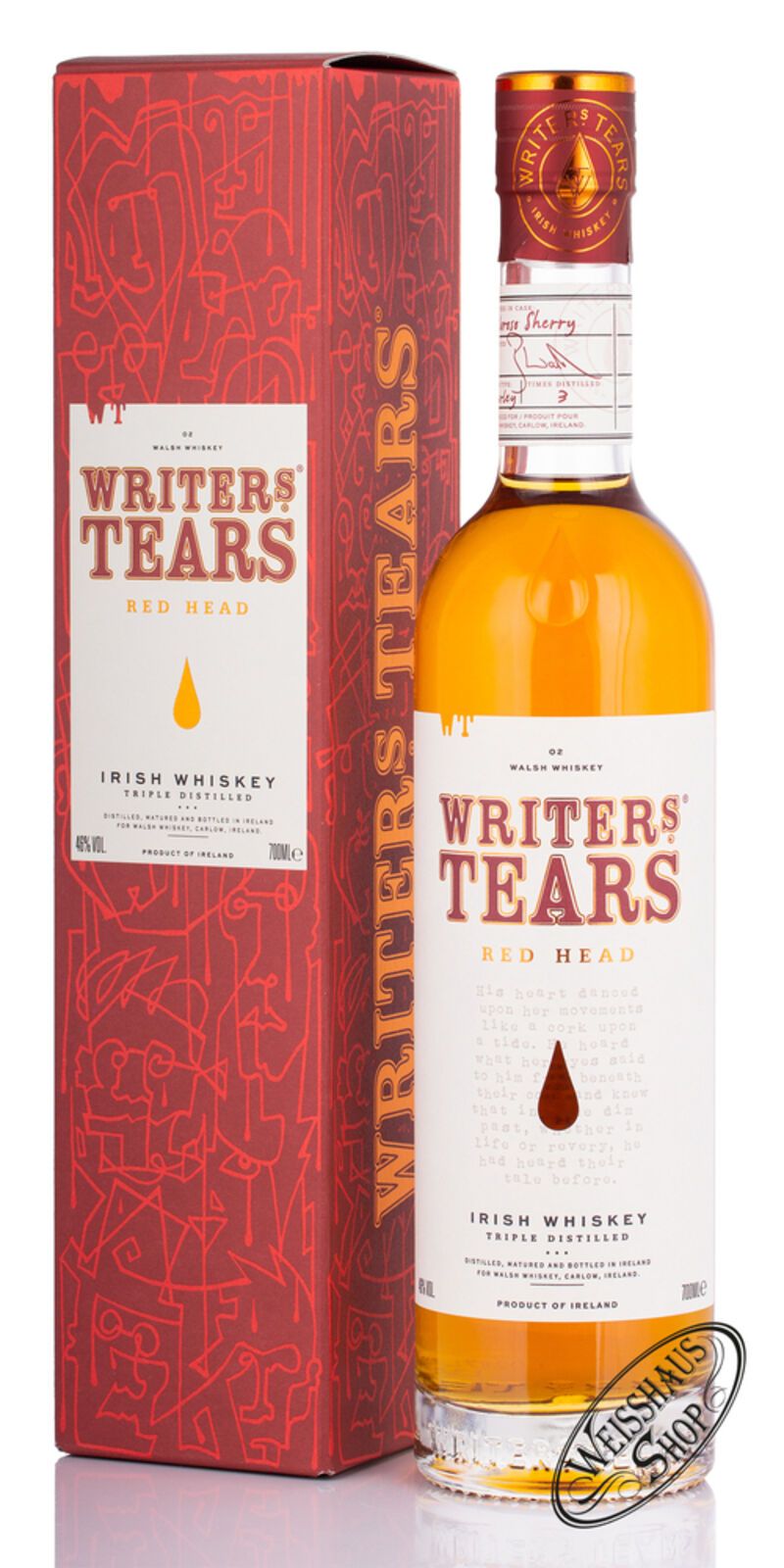 Writer's Tears Red Head Irish Whiskey 46% vol. 0,70l Writer's Tears Red Head Irish Whiskey 46% vol. 0,70l