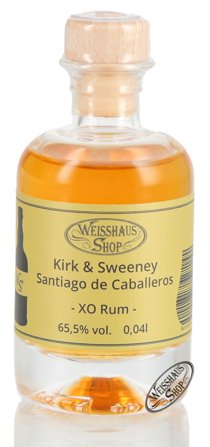 Kirk & Sweeney XO Santiago de Caballeros Rum 65,5% vol. 0,04l Weisshaus Sample Kirk & Sweeney XO Santiago de Caballeros Rum 65,5% vol. 0,04l Weisshaus Sample