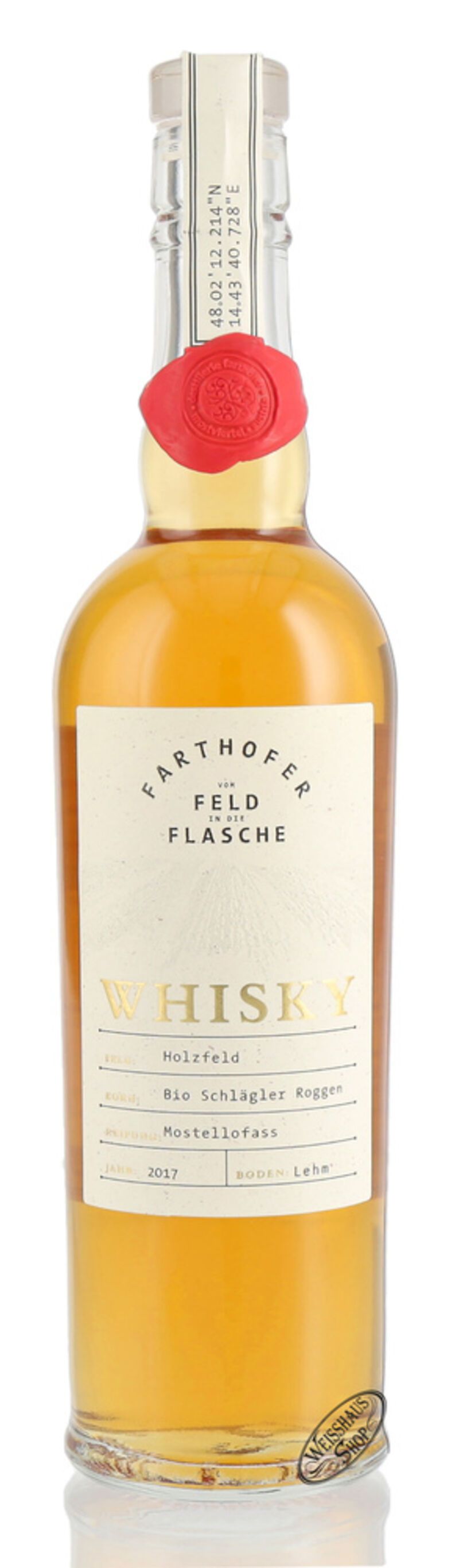 Farthofer Schlägler Roggen Mostellofass 2017 Bio Single Grain Whisky 55% vol. 0,50l Farthofer Schlägler Roggen Mostellofass 2017 Bio Single Grain Whisky 55% vol. 0,50l