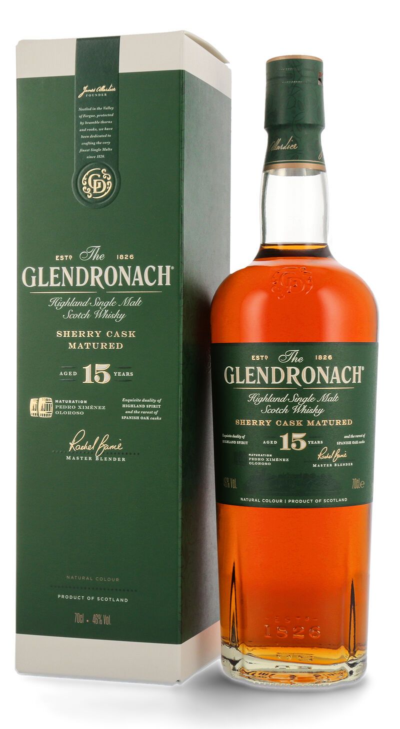 Glendronach 15 YO Sherry Cask Matured Whisky 46% vol. 0,70l Glendronach 15 YO Sherry Cask Matured Whisky 46% vol. 0,70l