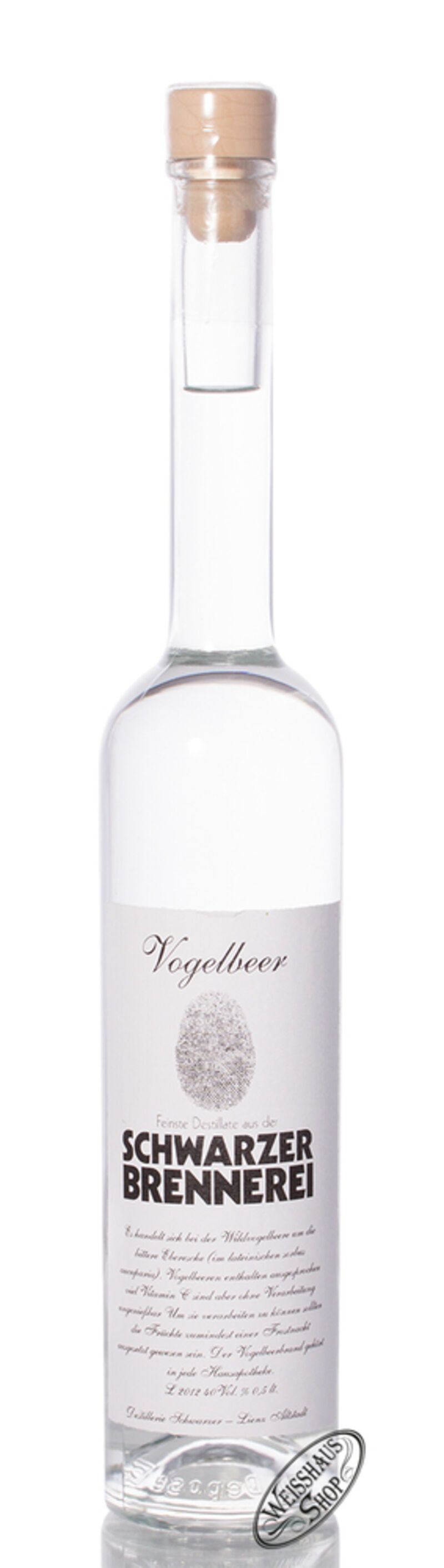 Schwarzer Vogelbeeredelbrand 40% vol. 0,50l Schwarzer Vogelbeeredelbrand 40% vol. 0,50l