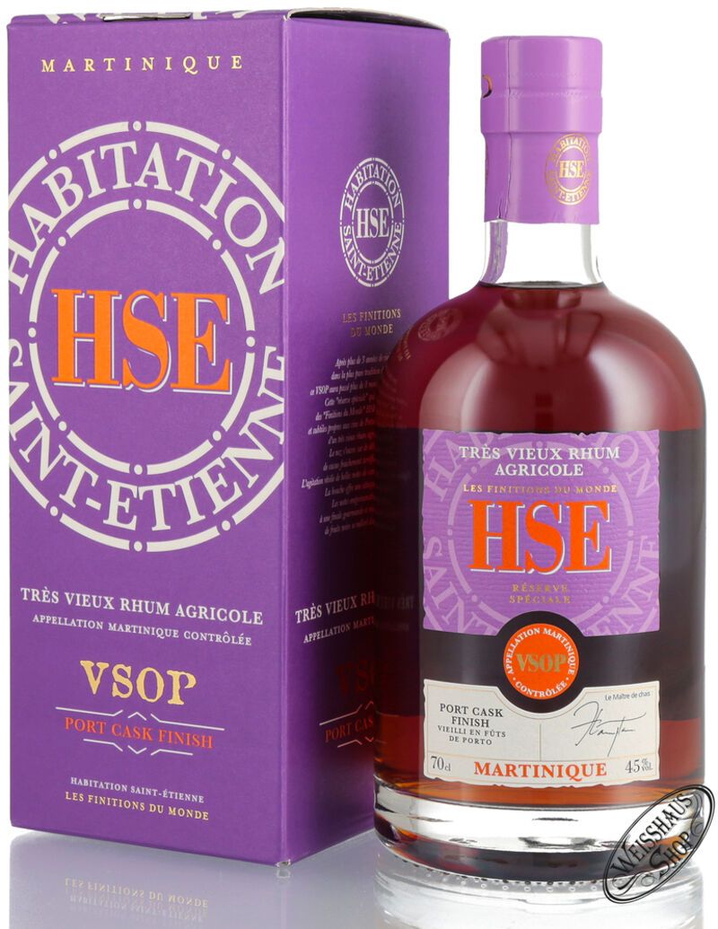 HSE Rhum Agricole VSOP Port Cask Finish 45% vol. 0,70l HSE Rhum Agricole VSOP Port Cask Finish 45% vol. 0,70l