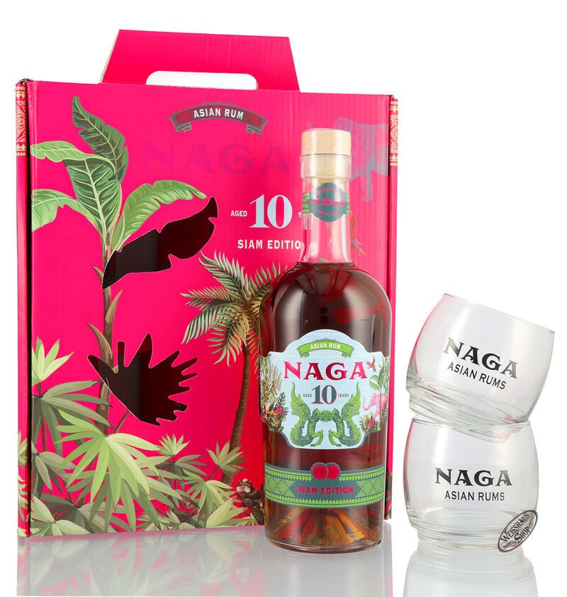 Naga 10 YO Siam Limited Edition Indochinese Rum Geschenk-Set 40% vol. 0,70l Naga 10 YO Siam Limited Edition Indochinese Rum Geschenk-Set 40% vol. 0,70l