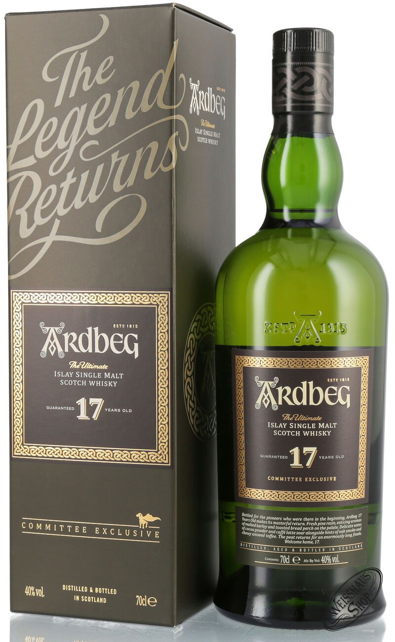 Ardbeg 17 YO The Legend Returns Islay Whisky 40% vol. 0,70l Ardbeg 17 YO The Legend Returns Islay Whisky 40% vol. 0,70l