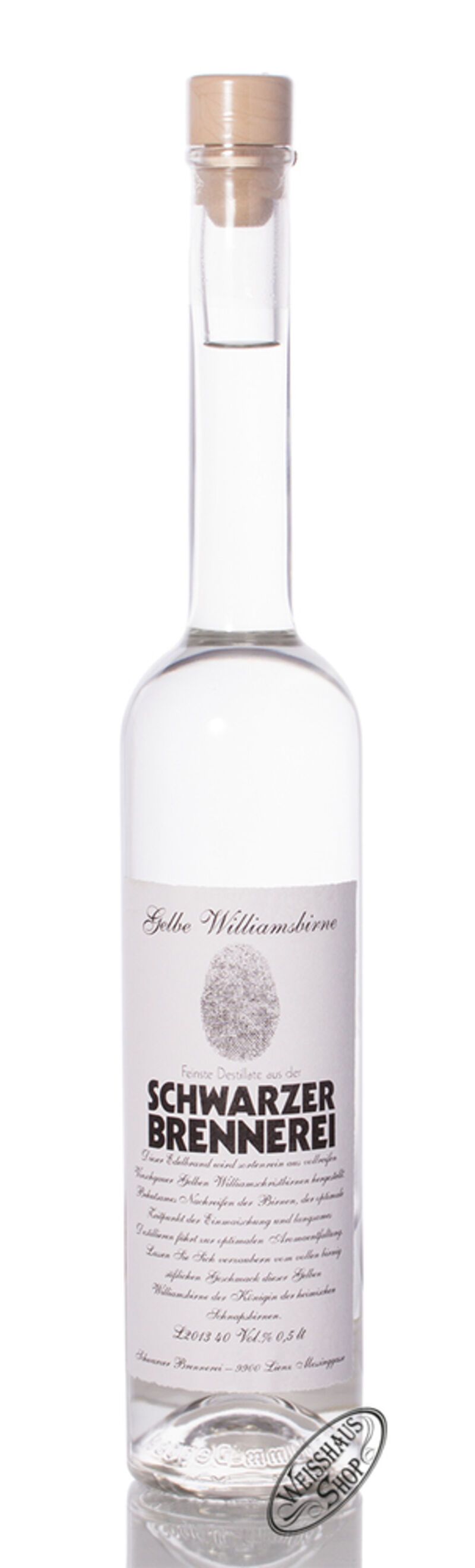 Schwarzer Gelbe Williamsbirne Edelbrand 40% vol. 0,50l Schwarzer Gelbe Williamsbirne Edelbrand 40% vol. 0,50l