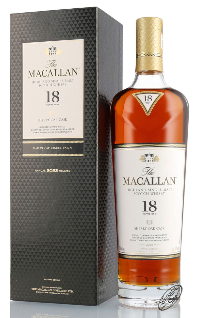 Macallan 18 YO Sherry Oak Edition 2022 Whisky 43% vol. 0,70l Macallan 18 YO Sherry Oak Edition 2022 Whisky 43% vol. 0,70l
