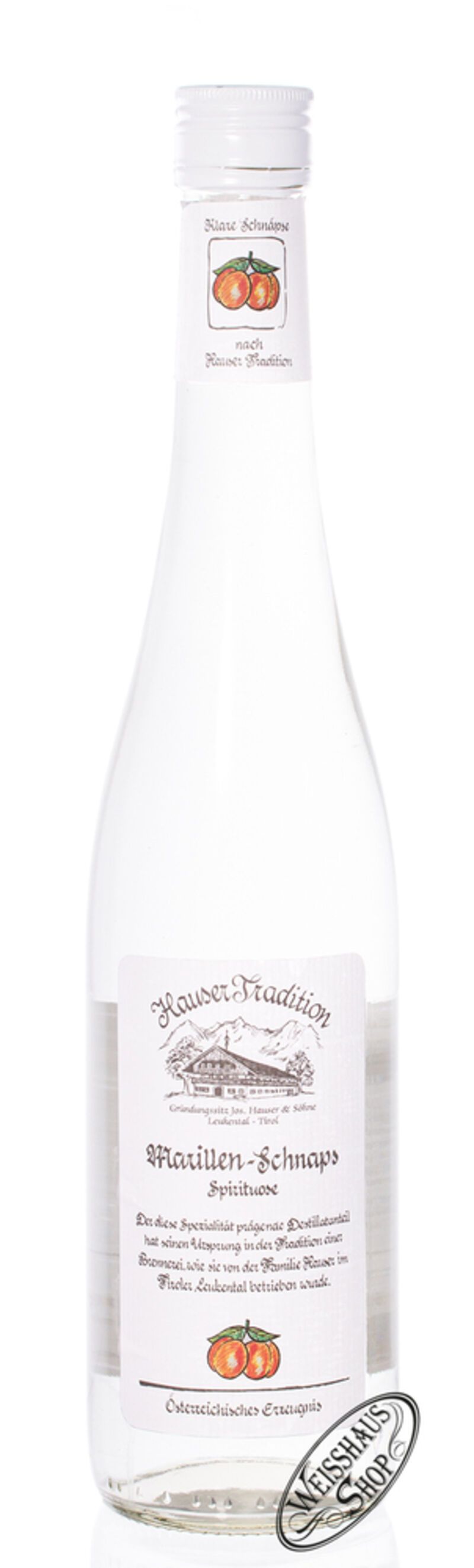 Hauser Marillen Schnaps 35% vol. 0,70l Hauser Marillen Schnaps 35% vol. 0,70l