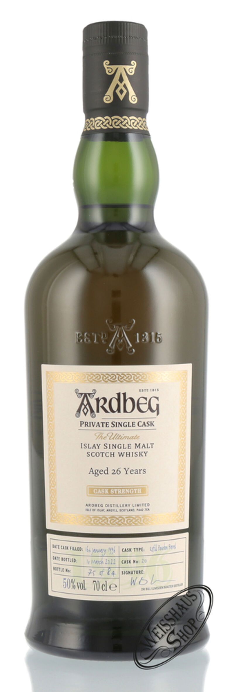 Ardbeg Private Reserve Single Cask 20 ex-Bourbon Whisky 50% vol. 0,70l Ardbeg Private Reserve Single Cask 20 ex-Bourbon Whisky 50% vol. 0,70l