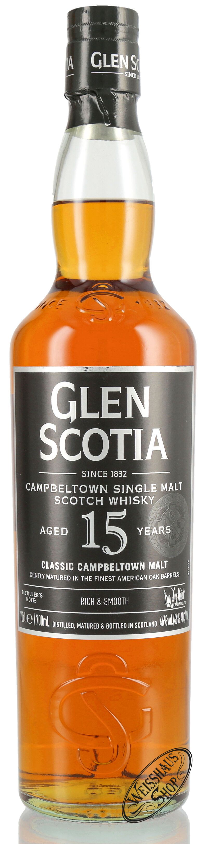 Glen Scotia 15 YO Single Malt Whisky 46% Vol. 0,70l B-Ware