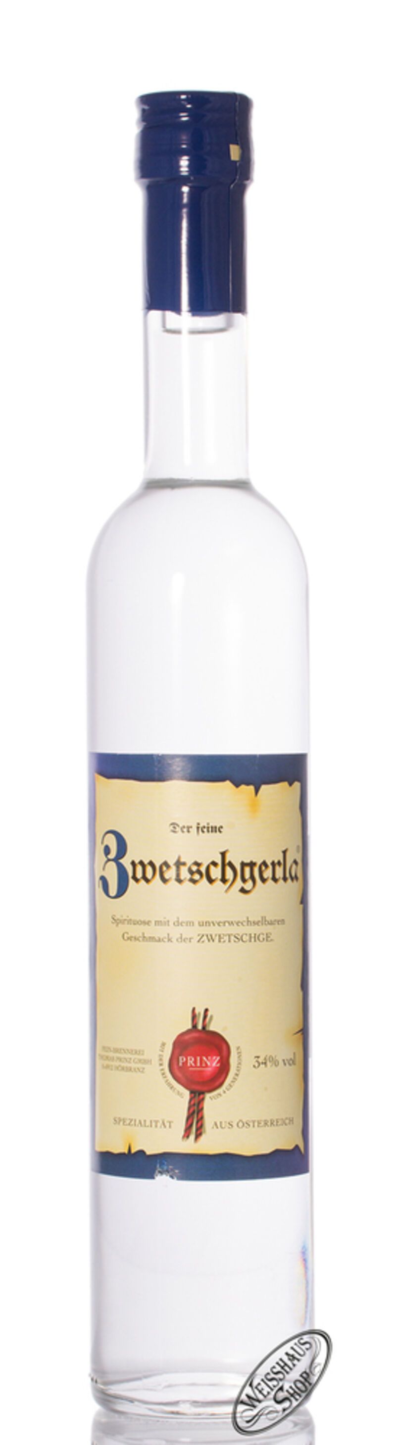 Prinz Zwetschgerla 34% vol. 0,50l Prinz Zwetschgerla 34% vol. 0,50l