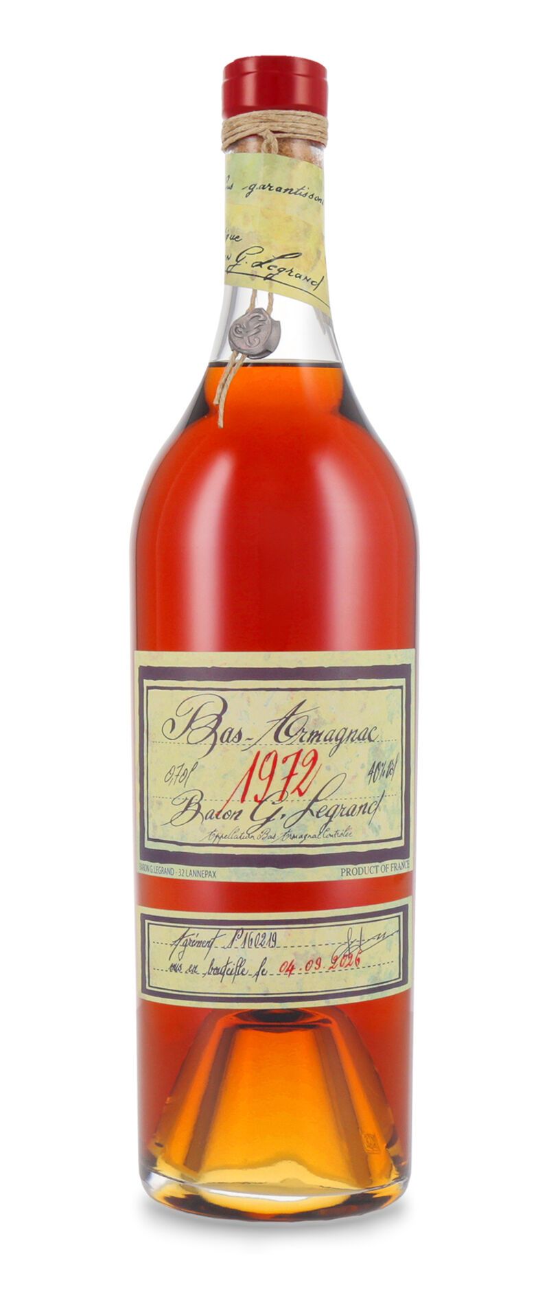 Lhéraud Baron Gaston Legrand 1972 Bas Armagnac 40% vol. 0,70l