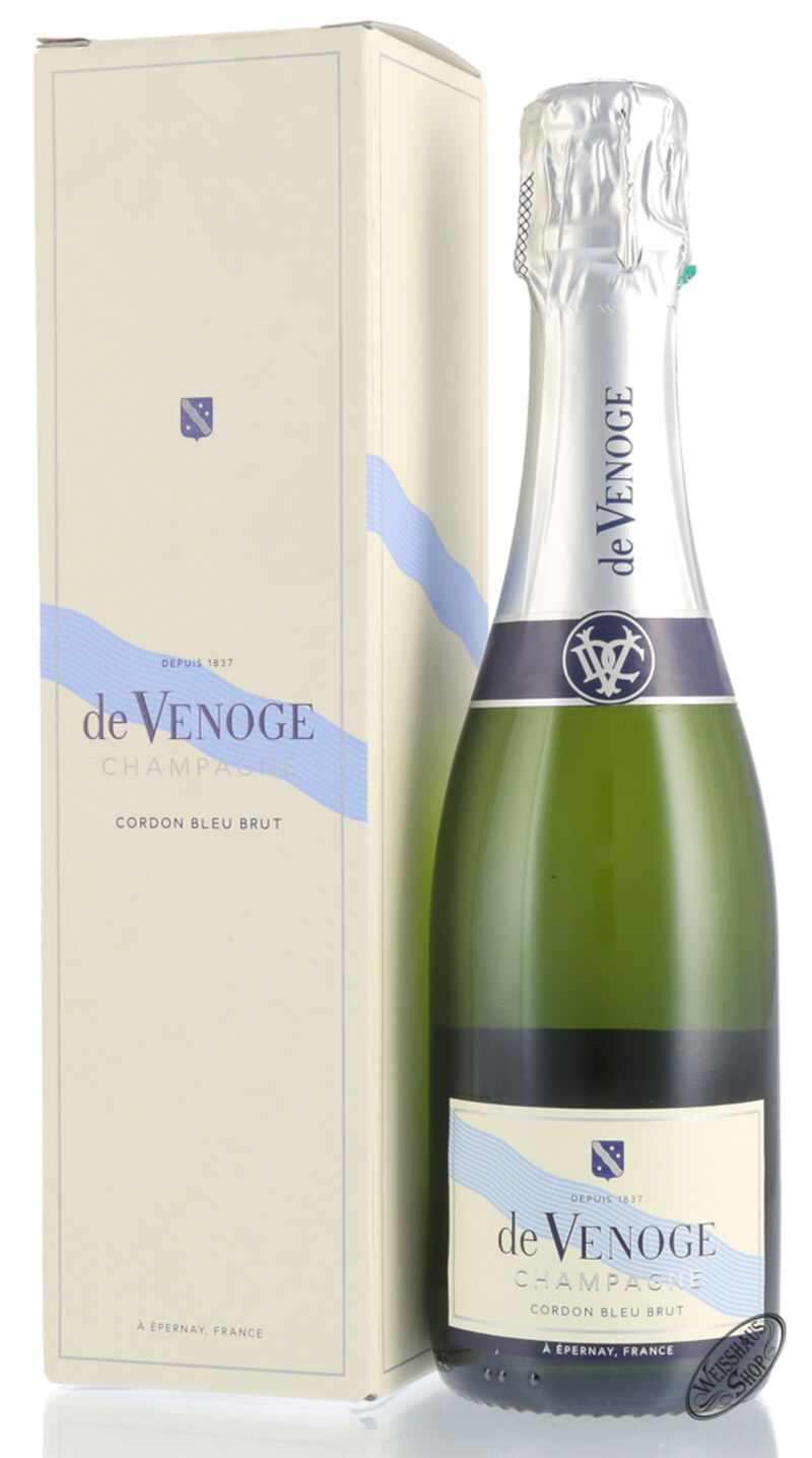 De Venoge Champagner Cordon Bleu Brut 12% vol. 0,375l Geschenkkarton