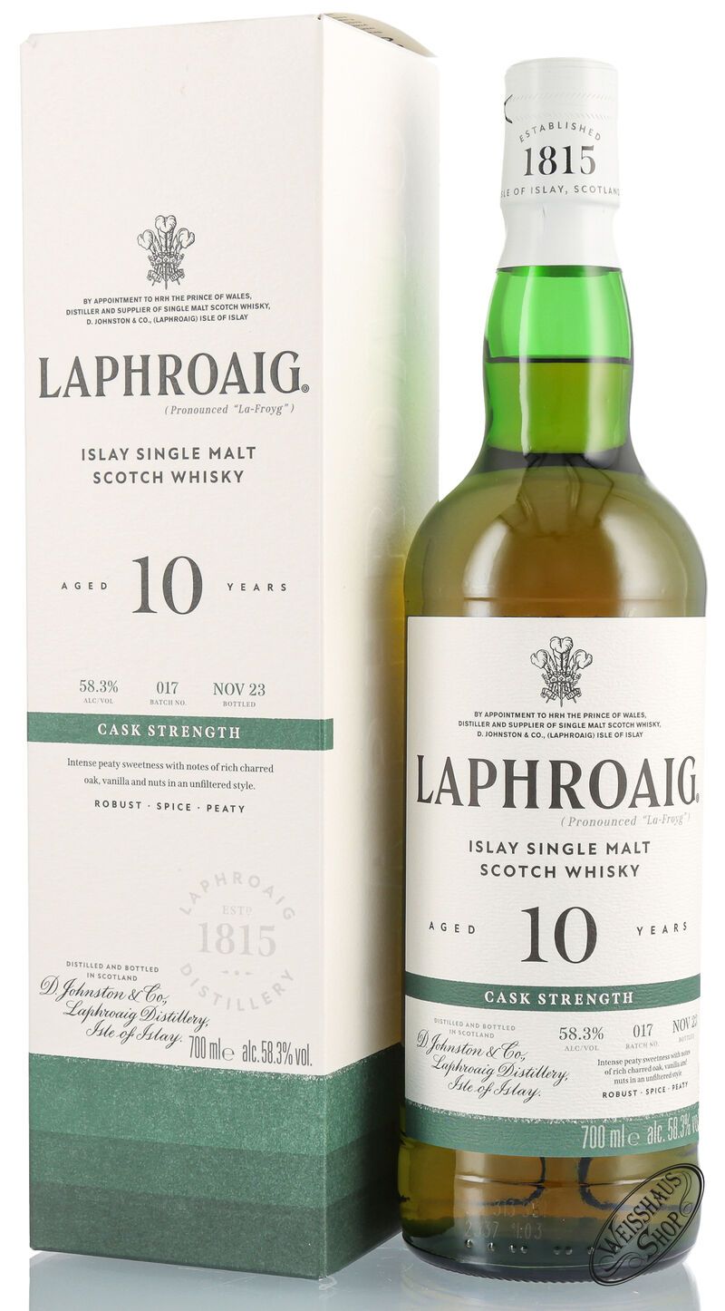 Laphroaig 10 YO Cask Strength Batch 17 Whisky 58,3% vol. 0,70l Laphroaig 10 YO Cask Strength Batch 17 Whisky 58,3% vol. 0,70l