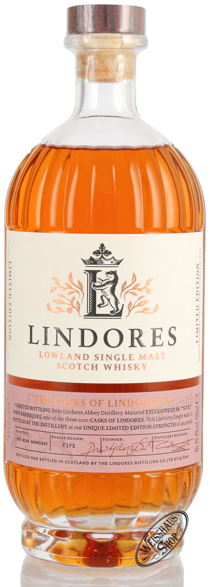 Lindores Red Wine Cask Single Malt Scotch Whisky 49,4% vol. 0,70l Lindores Red Wine Cask Single Malt Scotch Whisky 49,4% vol. 0,70l