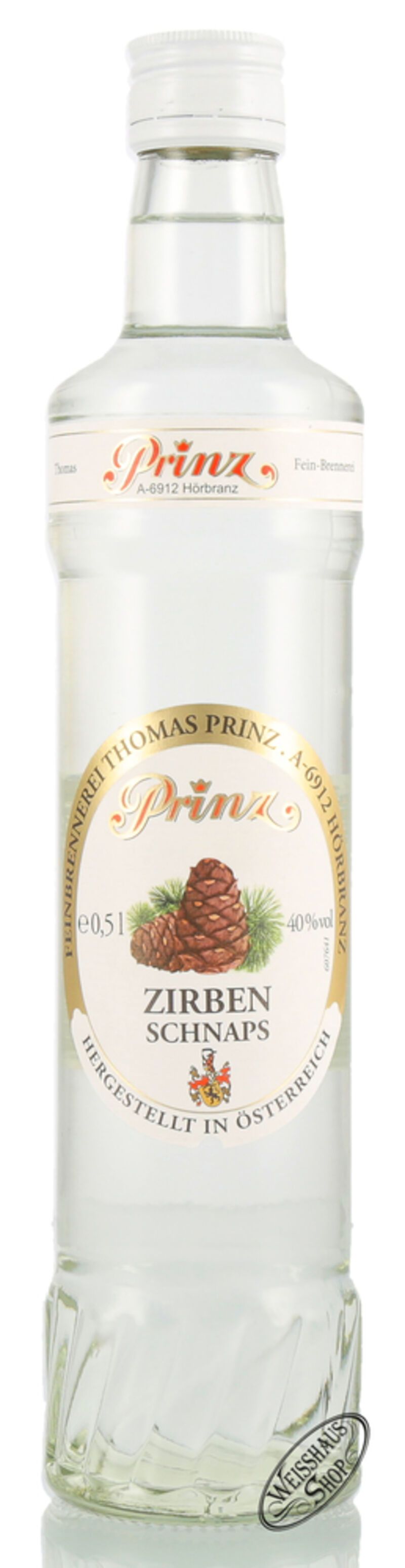 Prinz Zirben Schnaps 40% vol. 0,50l Prinz Zirben Schnaps 40% vol. 0,50l