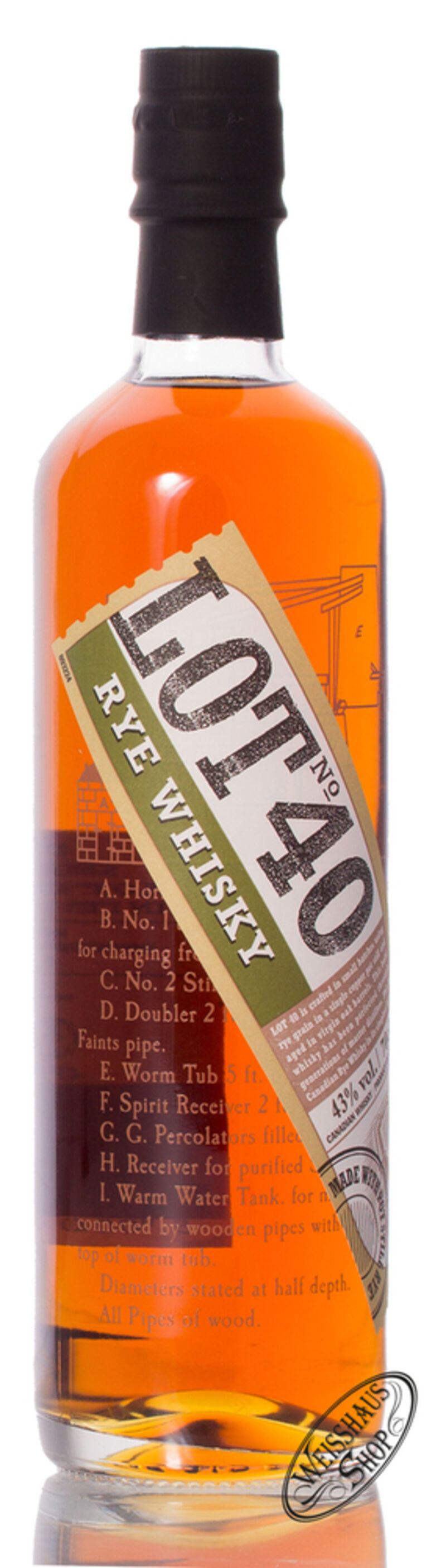 LOT No. 40 Canadian Rye Whisky 43% vol. 0,70l LOT No. 40 Canadian Rye Whisky 43% vol. 0,70l