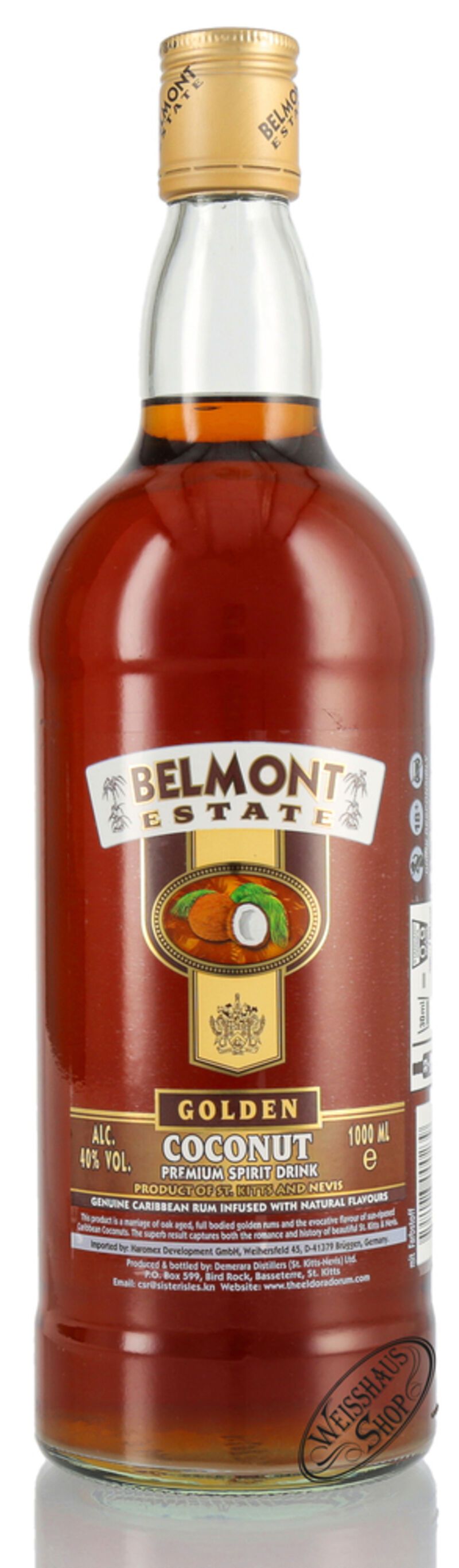 Belmont Estate Gold Coconut 40% vol. 1,0l Belmont Estate Gold Coconut 40% vol. 1,0l