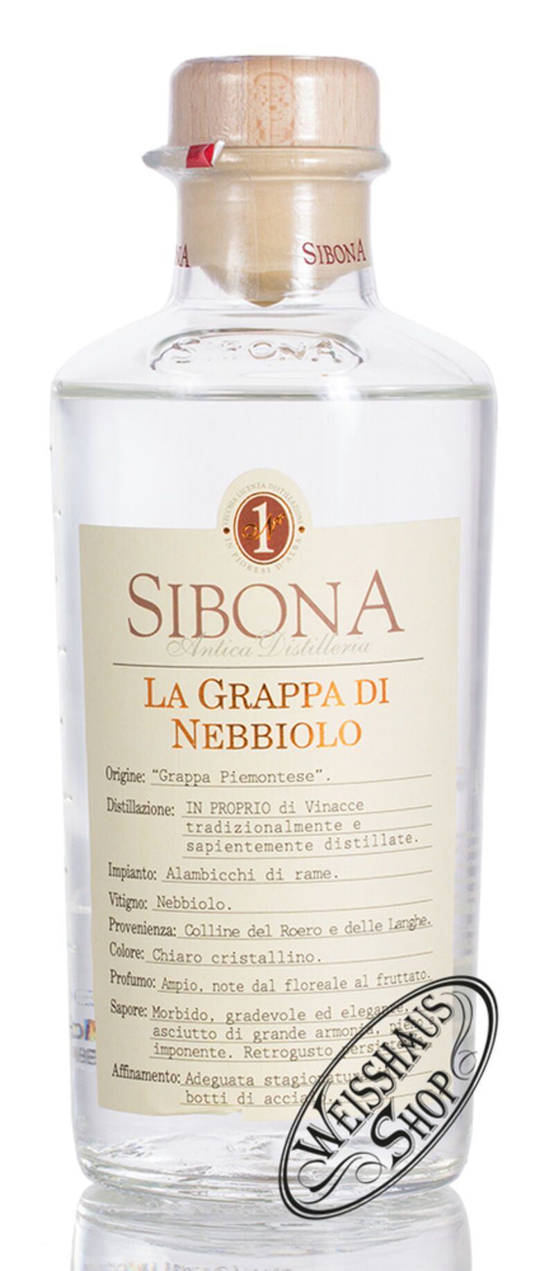 Sibona Grappa Nebbiolo 40% vol. 0,50l Sibona Grappa Nebbiolo 40% vol. 0,50l