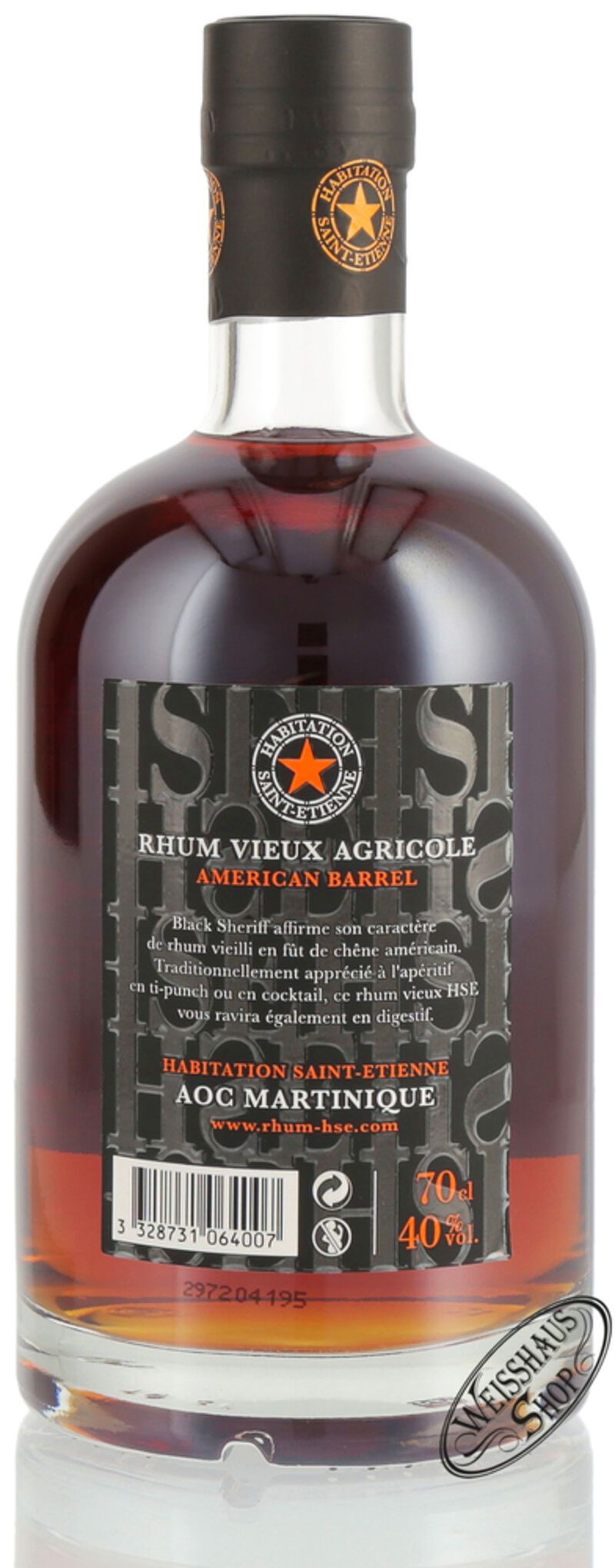 HSE Rhum Agricole Black Sheriff 40% vol. 0,70l