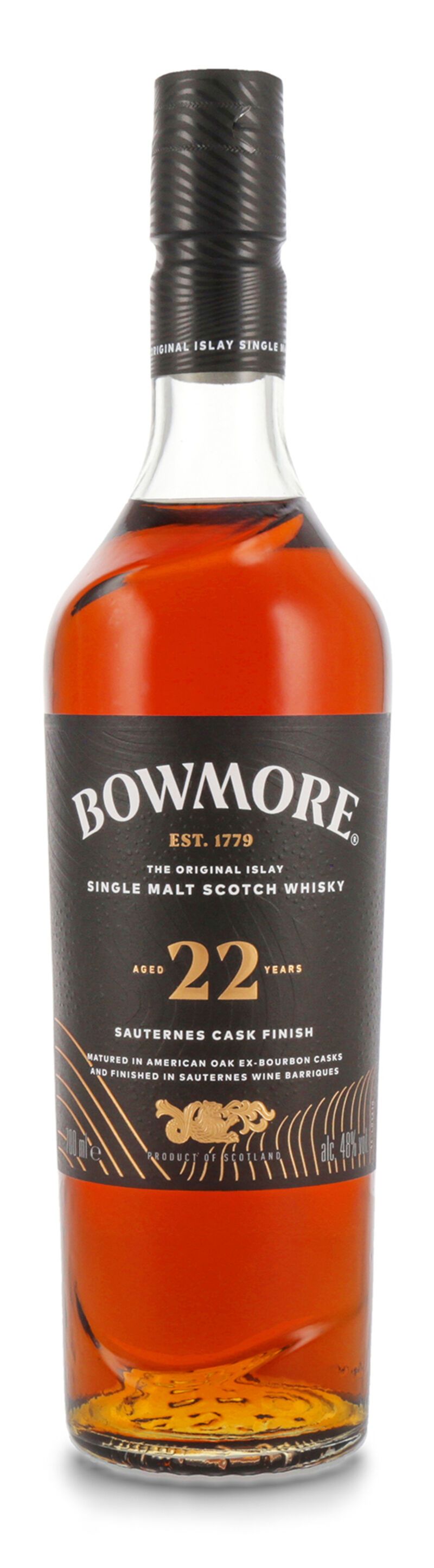 Bowmore 22 YO Sauternes Cask Finish Islay Whisky 48% vol. 0,70l Bowmore 22 YO Sauternes Cask Finish Islay Whisky 48% vol. 0,70l