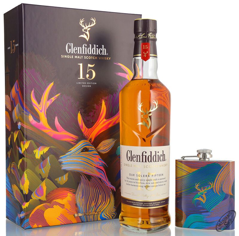 Glenfiddich 15 YO Whisky Geschenk-Set 40% vol. 0,70l Glenfiddich 15 YO Whisky Geschenk-Set 40% vol. 0,70l