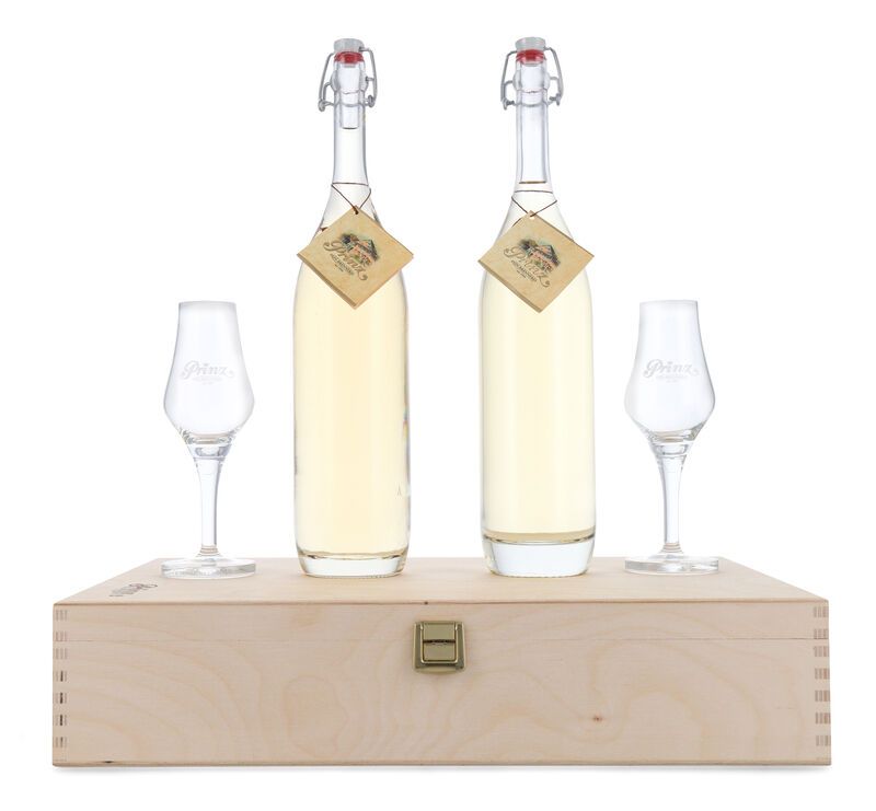 Prinz Geschenk-Set "Holzfass-Duo" 41% vol. 2 x 0,50l