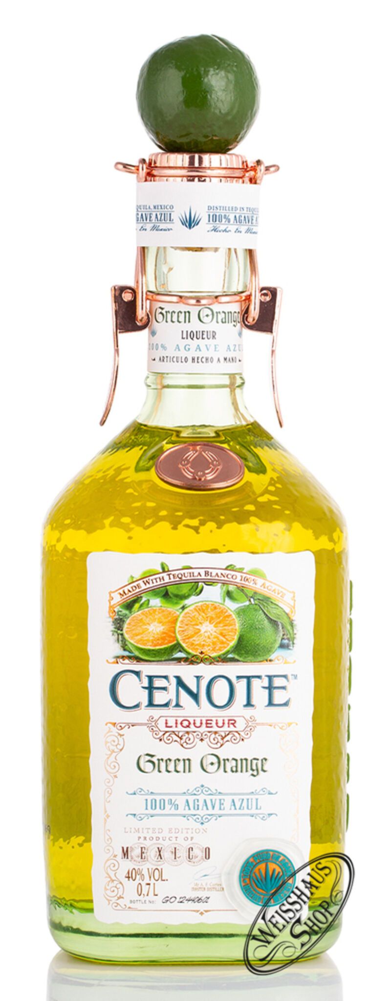 Cenote Tequila Green Orange Likör 40% vol. 0,70l Cenote Tequila Green Orange Likör 40% vol. 0,70l