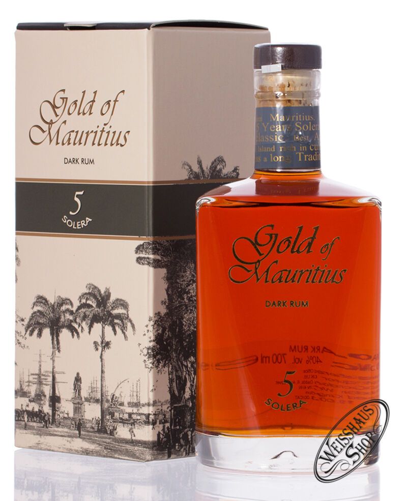 Gold of Mauritius 5 YO Solera Dark Rum 40% vol. 0,70l Gold of Mauritius 5 YO Solera Dark Rum 40% vol. 0,70l