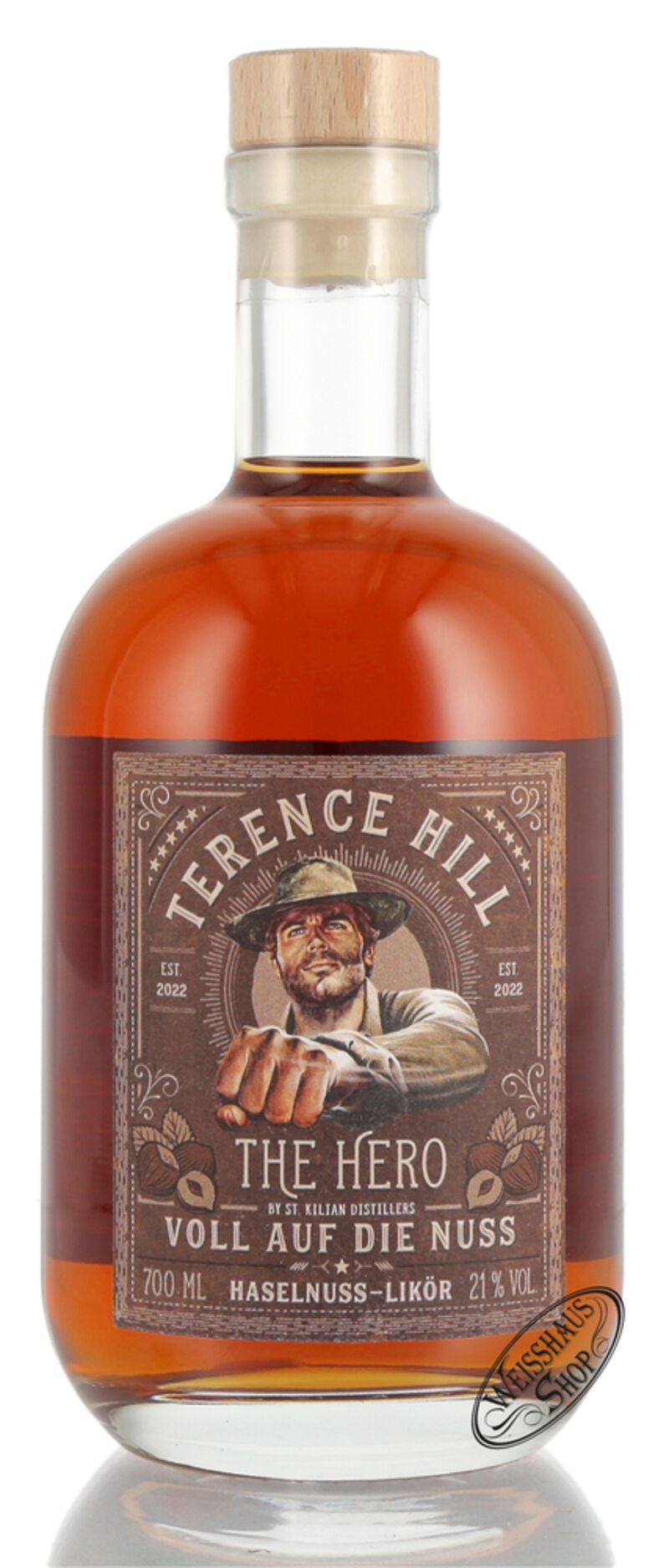 St. Kilian Terence Hill Voll Auf Die Nuss Haselnuss-Likör 21% vol. 0,70l