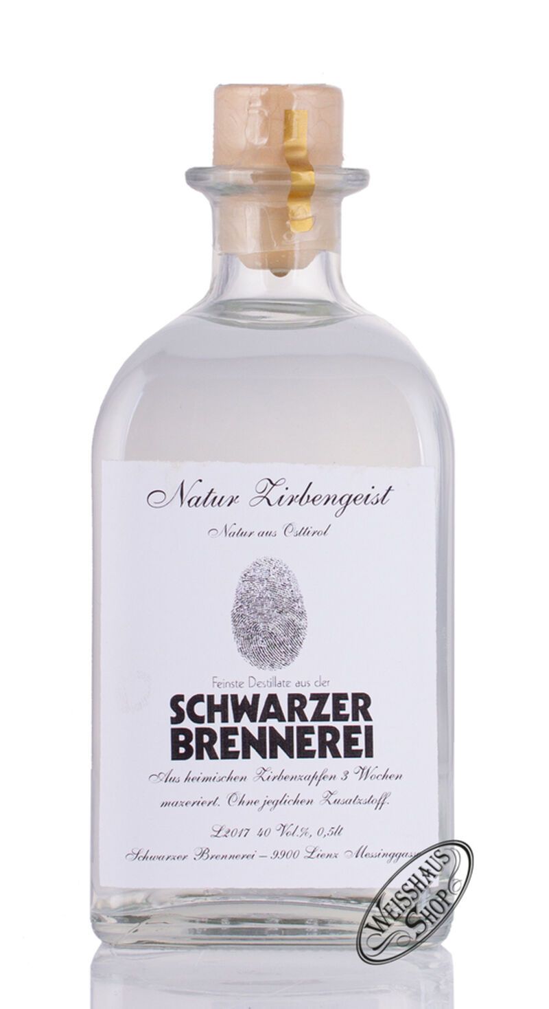 Schwarzer Natur Zirbengeist 40% vol. 0,50l Schwarzer Natur Zirbengeist 40% vol. 0,50l
