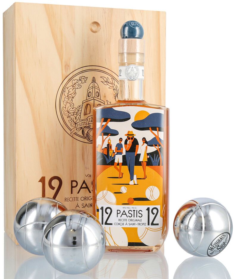 Pastis de Saint Tropez 12/12 Geschenk-Set 45% vol. 0,70l