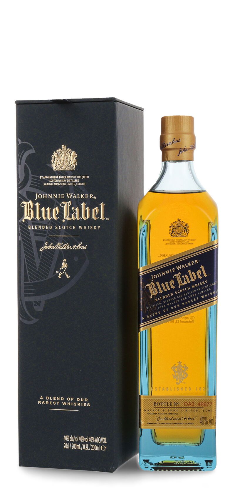 Johnnie Walker Blue Label Blended Malt Scotch Whisky 40% vol. 0,20l