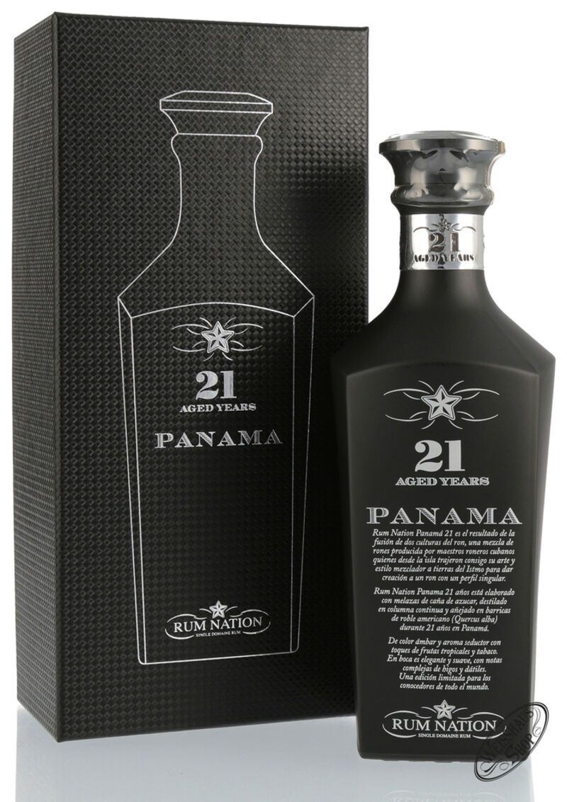 Rum Nation Panama 21 YO Black Edition Rum 43% vol. 0,70l Rum Nation Panama 21 YO Black Edition Rum 43% vol. 0,70l