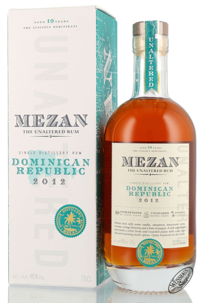 Mezan Dominican Republic 2012 Rum 46% vol. 0,70l Mezan Dominican Republic 2012 Rum 46% vol. 0,70l