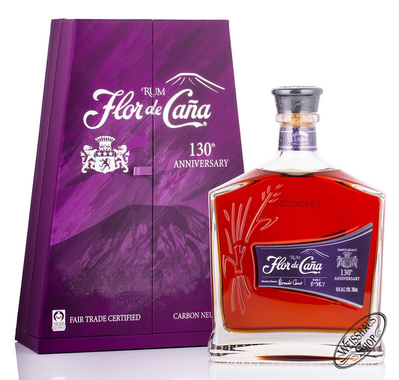 Flor de Cana 130th Anniversary Rum 45% vol. 0,70l Flor de Cana 130th Anniversary Rum 45% vol. 0,70l