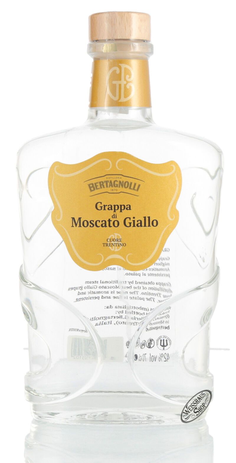Bertagnolli Grappa Moscato Giallo Trentino Bianca 42% vol. 0,70l Bertagnolli Grappa Moscato Giallo Trentino Bianca 42% vol. 0,70l